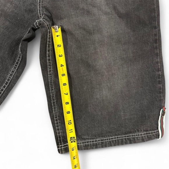 VTG Retro Y2K Men's Black Denim Shorts Size Waist 34” - Picture 6 of 6